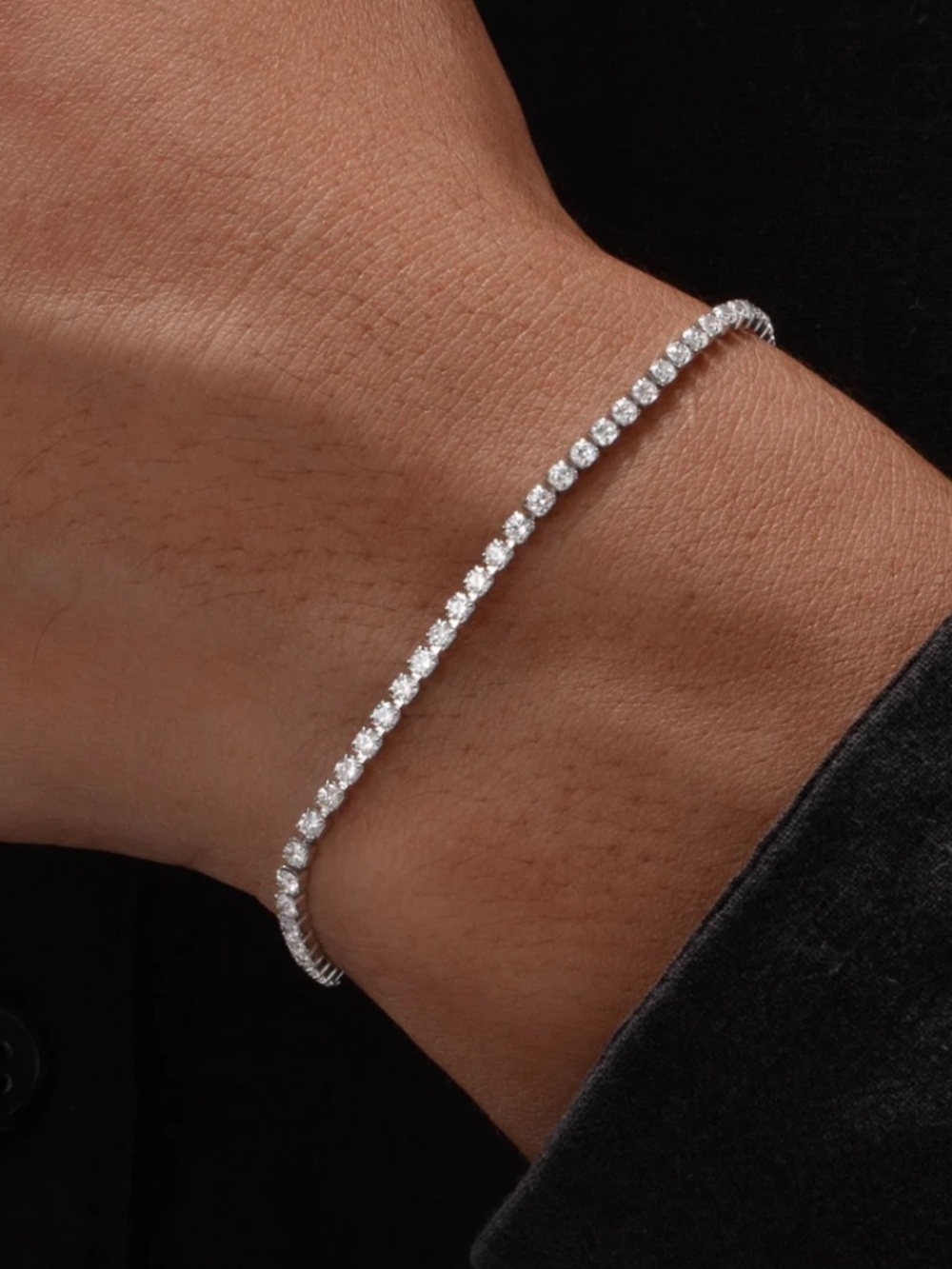 Classic 925 Sterling Silver Tennis Bracelet. New